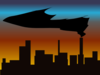 Skyline With Black Smoke Clip Art